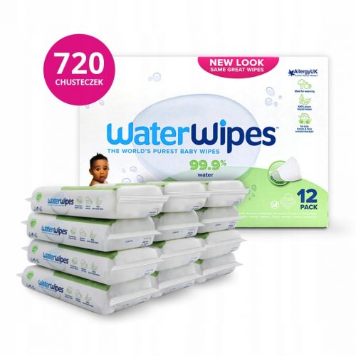  Мокри кърпички 720 бр WaterWipes 12 х 60 бр.