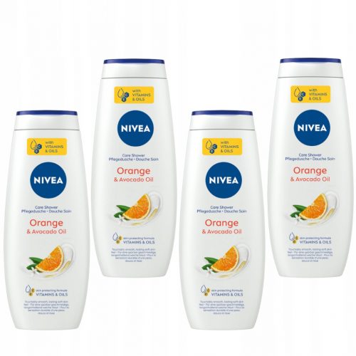  NIVEA ORANGE & AVOCADO OIL Дамски грижовен душ гел 500мл х4