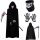  5 бр./компл. Хелоуин Комплект наметало Grim Reaper, Черен костюм на Reaphook Death Cloak