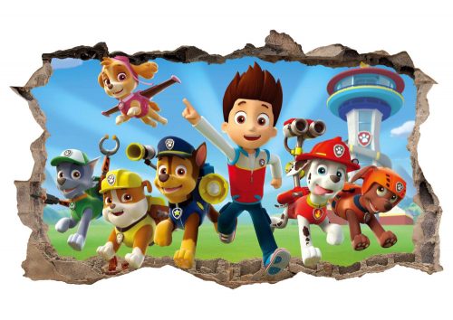 Стикер за стена - Стикер за стена Paw Patrol 47x77 см, многоцветен