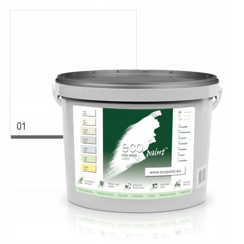 EcoPaint глинена боя за стени 10 л Чисто бяла мат