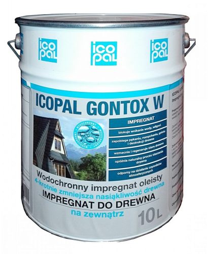 Icopal Gontox импрегнация за дърво W 10 л, безцветна