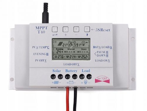 СОЛАРЕН 40A КОНТРОЛЕР ЗА ЗАРЕЖДАНЕ LCD 12V 24V MPPT