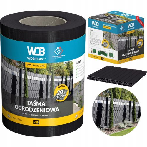 WDB PLAST лента за ограда 62.050.9005 0,19 x 35 м черна