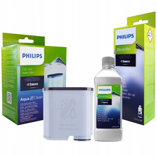  Филтър Philips CA6903/10 + Течен препарат за отстраняване на котлен камък за Philips Saeco Decalcifier 0,25 л